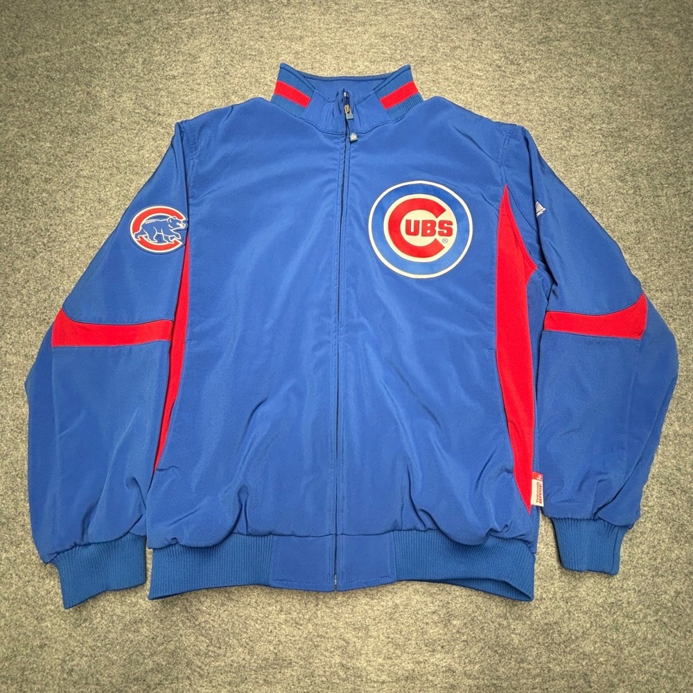 Chicago Cubs Authentic Majestic Therma Base Dugout Fleece Lined Jacket Men's 2XL
